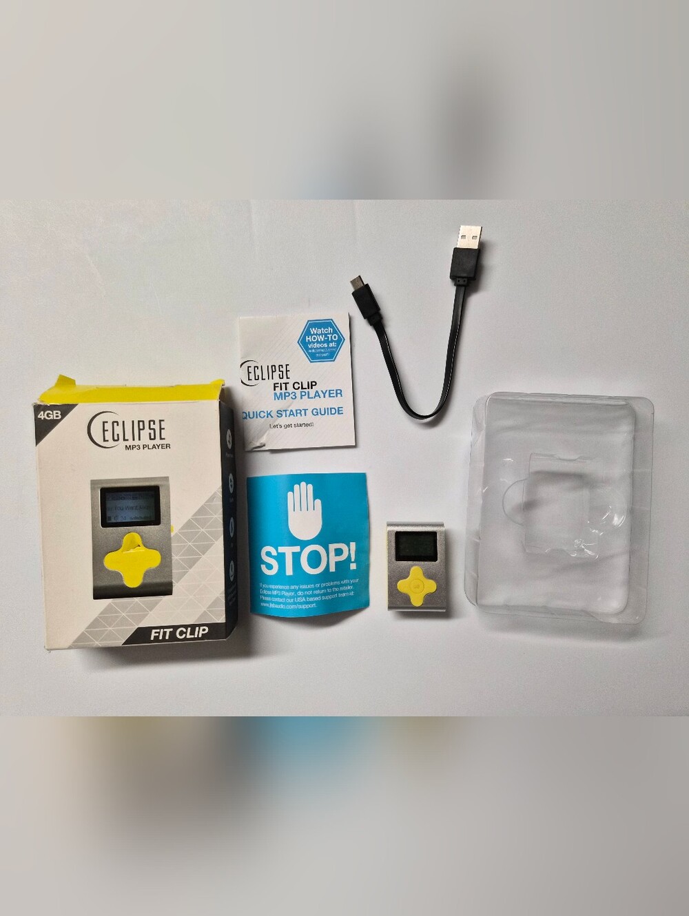 Eclipse MP3 Player Fit Clip Yellow 4GB